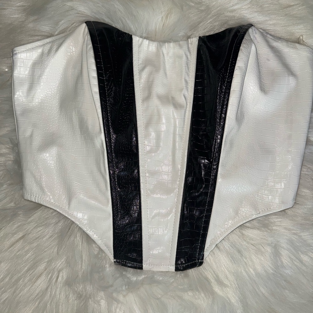 Fashion Nova Black and White Corset Top